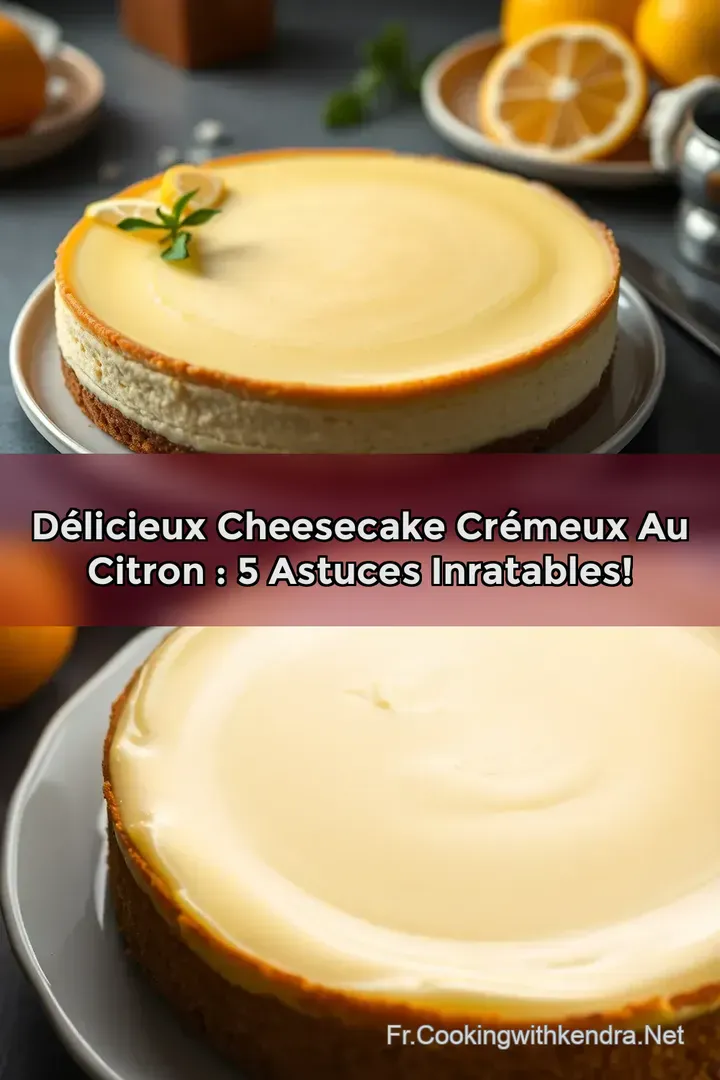 D&eacute;licieux Cheesecake Cr&eacute;meux au Citron : 5 Astuces Inratables!