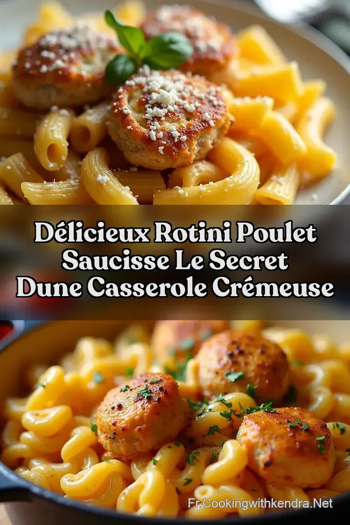 D&eacute;licieux Rotini Poulet Saucisse Le Secret dune Casserole Cr&eacute;meuse