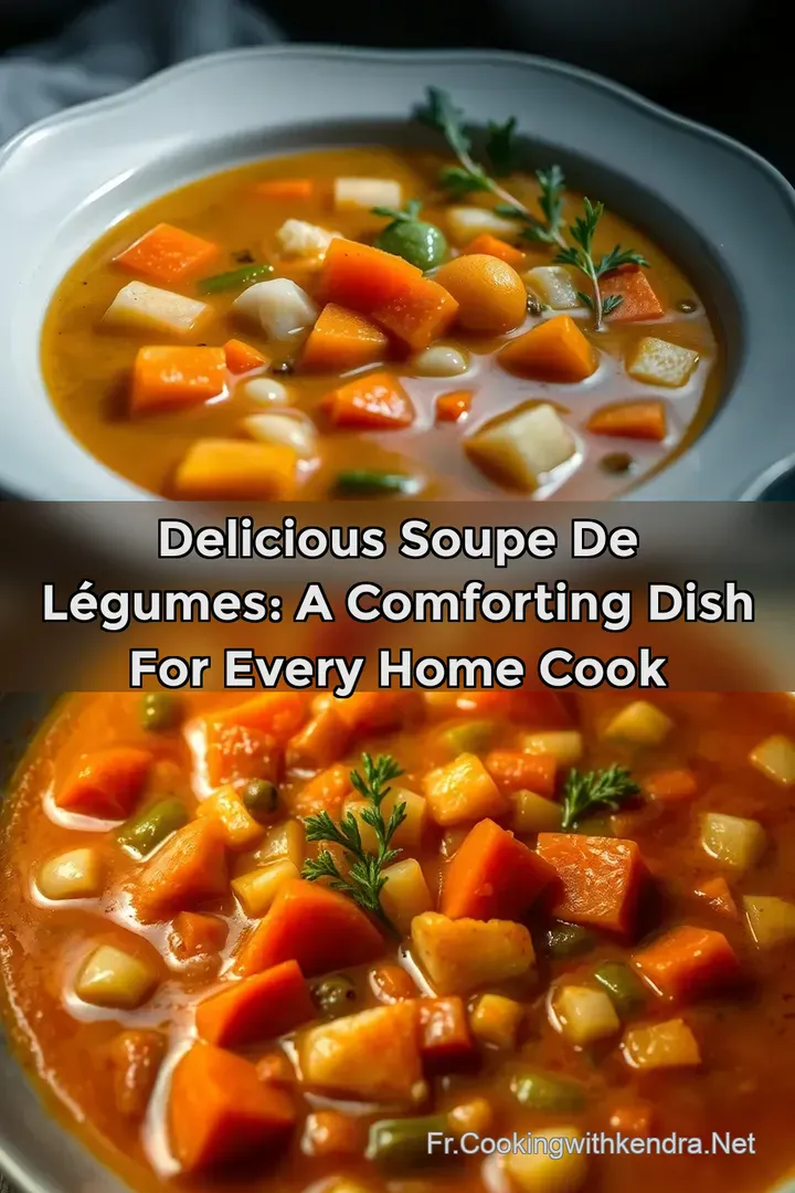 Delicious Soupe de L&eacute;gumes: A Comforting Dish for Every Home Cook
