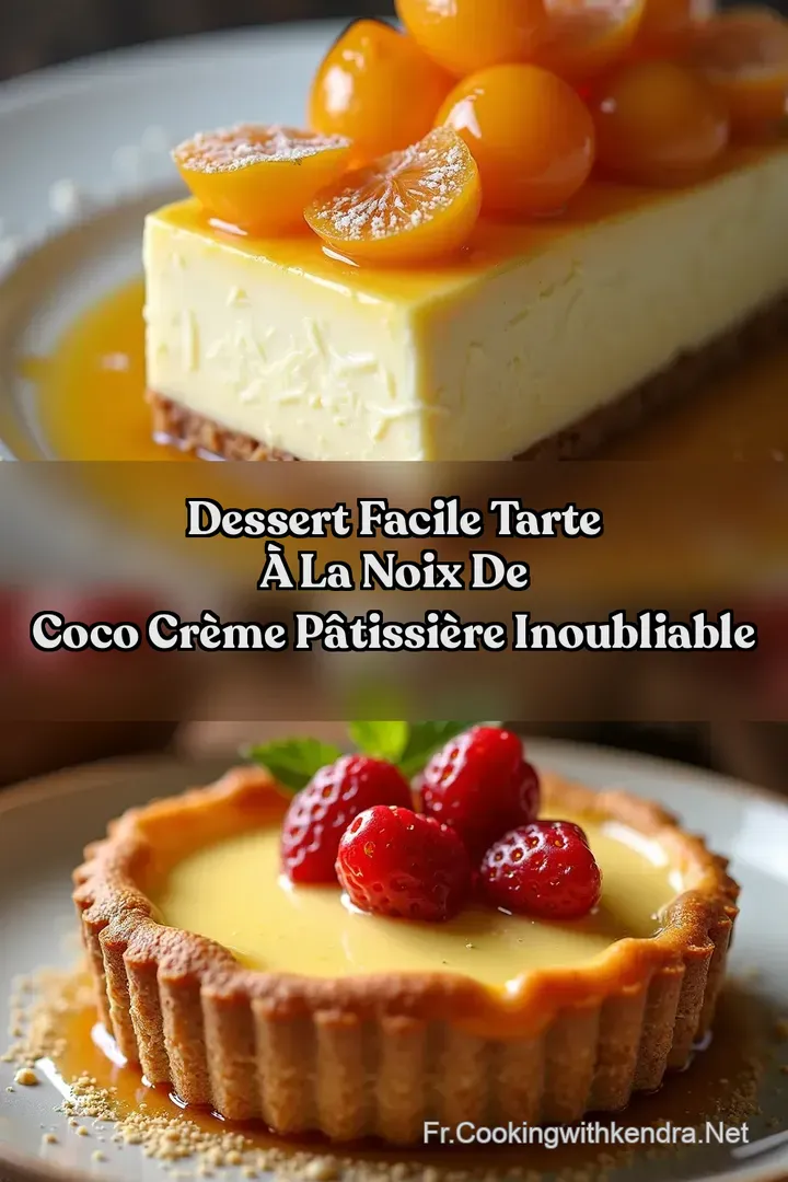 Dessert Facile Tarte &agrave; la Noix de Coco Cr&egrave;me P&acirc;tissi&egrave;re Inoubliable