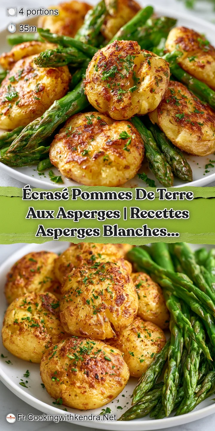 Gros plan sur la texture granuleuse et beurr&eacute;e d'un &eacute;cras&eacute; blanc contrastant avec le vert tendre des asperges.