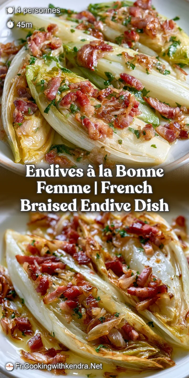 Zoom sur une sauce onctueuse et gratin&eacute;e, r&eacute;v&eacute;lant des lardons croustillants et des fibres d'endives fondantes.