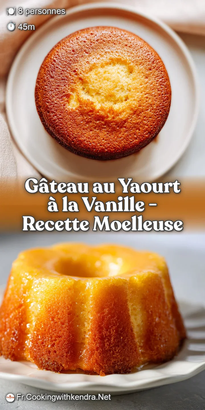 Close-up shows the moist crumb of vanilla yogurt cake, speckled with vanilla bean; a textural invitation to a delicious bite.