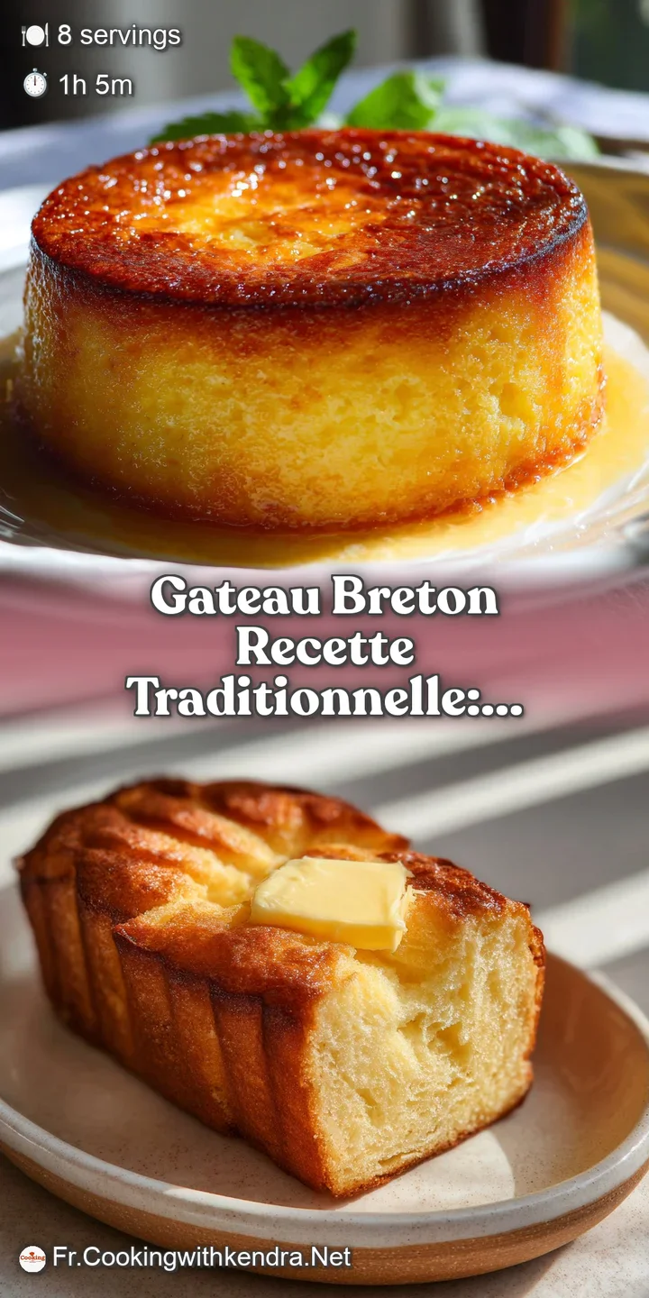 Close-up of a G&acirc;teau Breton slice revealing a dense, buttery crumb and caramelized crust. Inviting, golden hue promises a ...