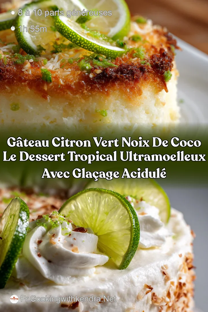 G&acirc;teau Citron Vert Noix de Coco Le dessert tropical ultramoelleux avec gla&ccedil;age acidul&eacute;
