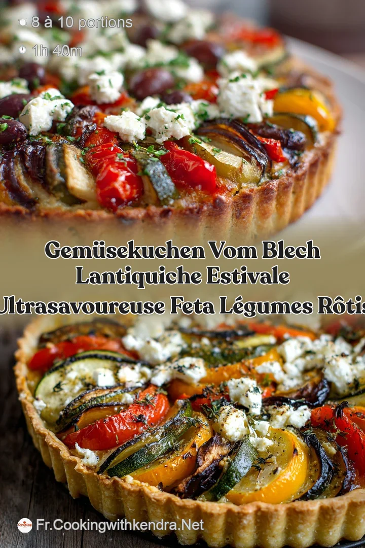Gem&uuml;sekuchen vom Blech Lantiquiche estivale ultrasavoureuse Feta l&eacute;gumes r&ocirc;tis
