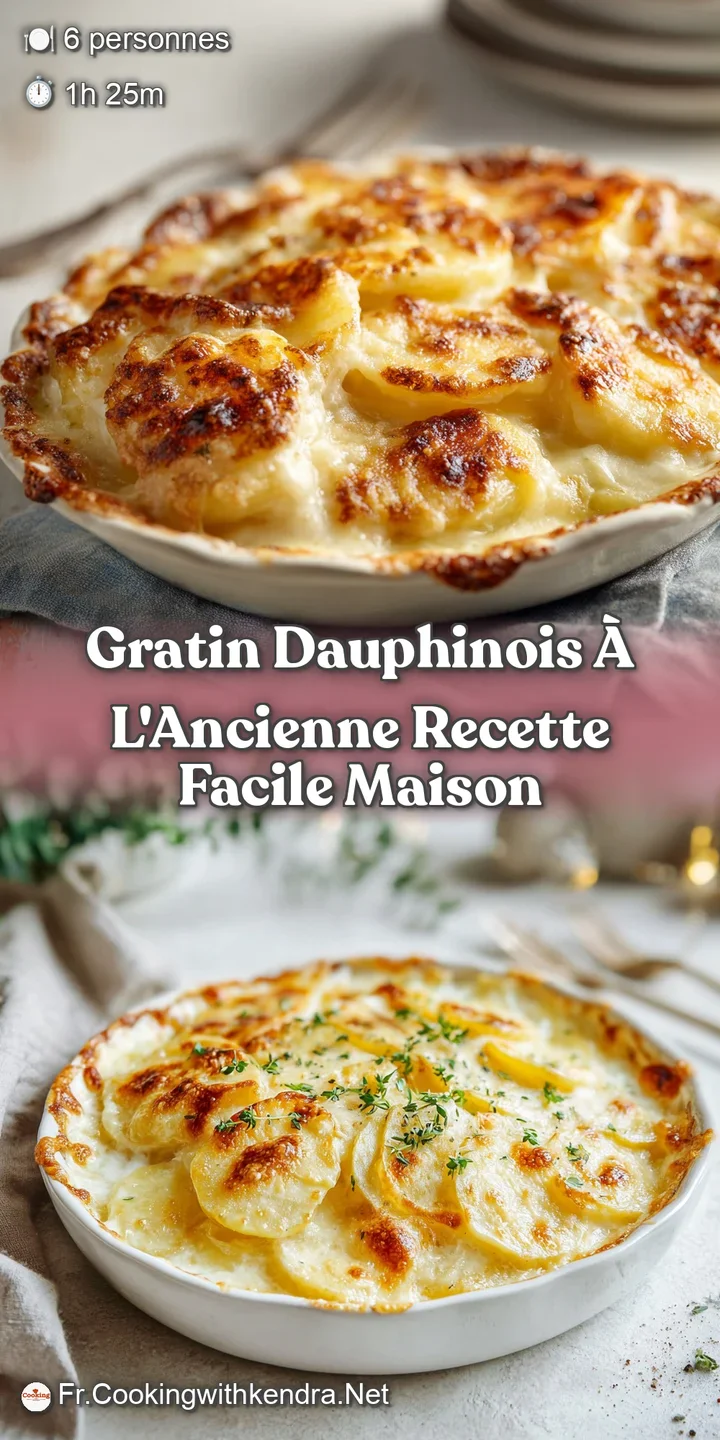 Close-up of a bubbling, golden-brown Gratin Dauphinois. Creamy potatoes with a slightly crispy top layer, a comforting tex...