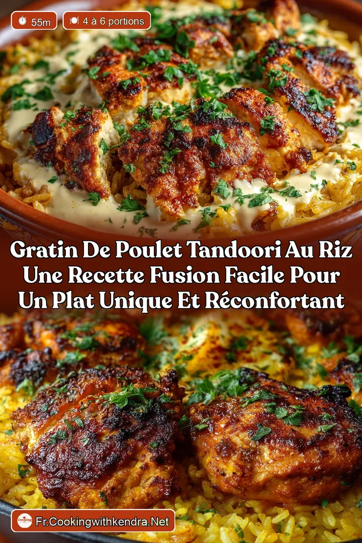 Gratin de poulet Tandoori au riz Une recette fusion facile pour un plat unique et r&eacute;confortant