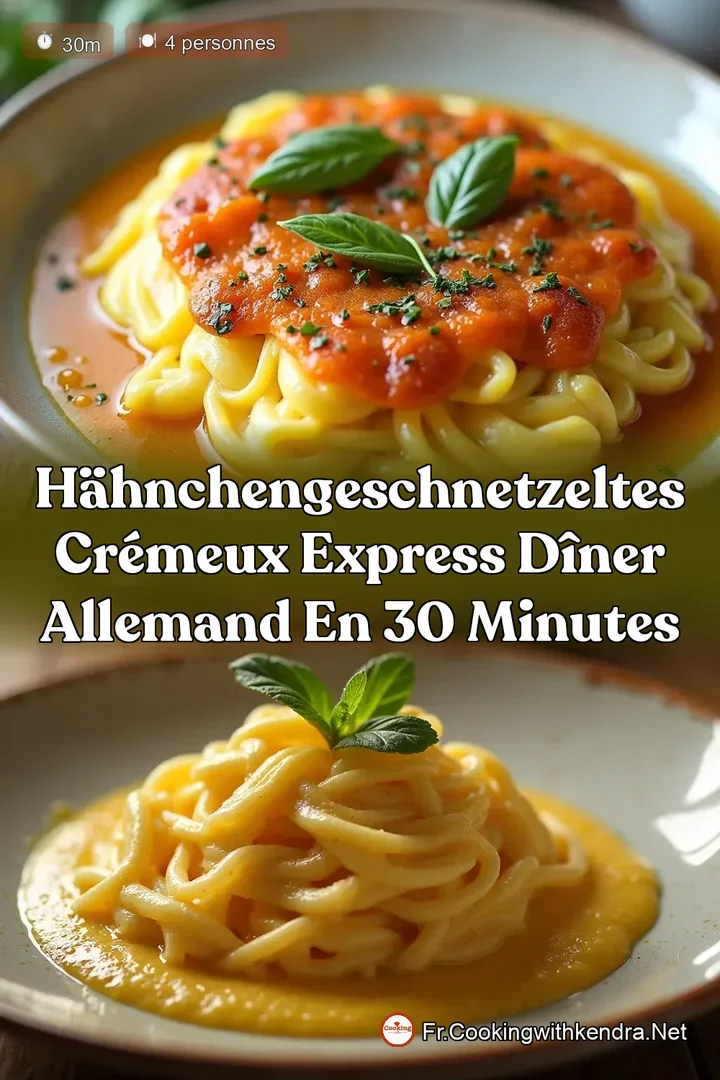 H&auml;hnchengeschnetzeltes Cr&eacute;meux Express D&icirc;ner Allemand en 30 Minutes
