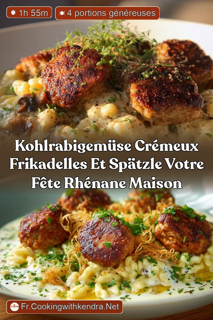 Kohlrabigem&uuml;se Cr&eacute;meux Frikadelles et Sp&auml;tzle Votre F&ecirc;te Rh&eacute;nane Maison