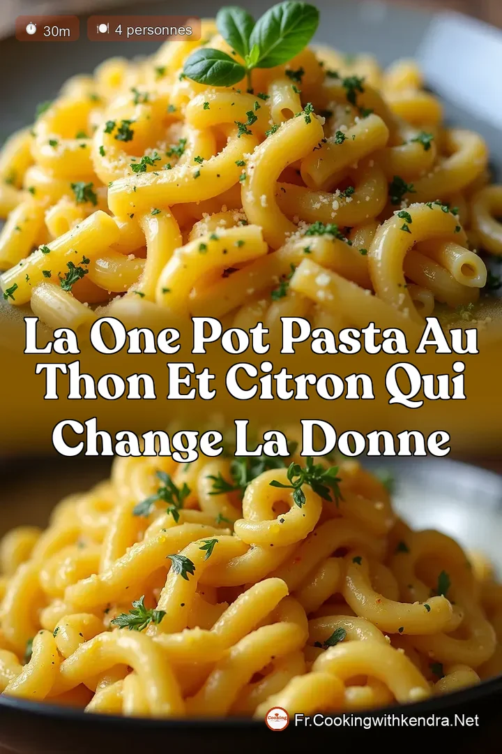 La One Pot Pasta au Thon et Citron qui change la donne