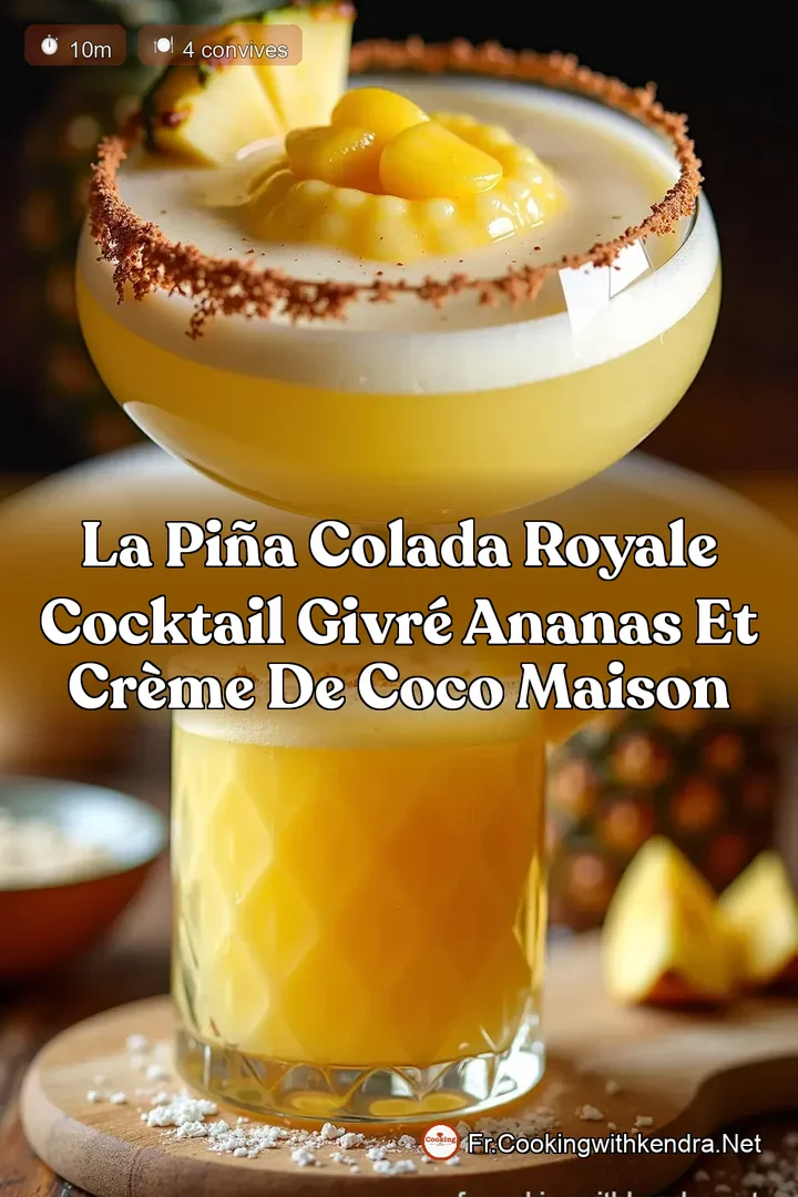 La Pi&ntilde;a Colada Royale Cocktail Givr&eacute; Ananas et Cr&egrave;me de Coco Maison