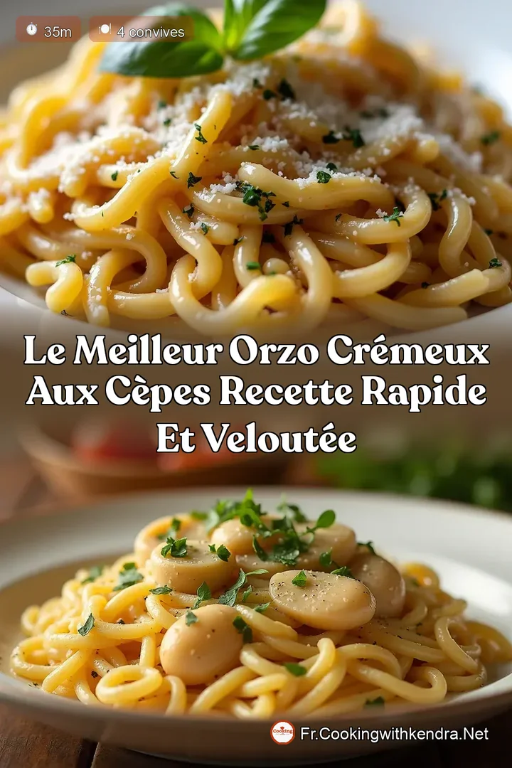 Le Meilleur Orzo Cr&eacute;meux aux C&egrave;pes Recette Rapide et Velout&eacute;e