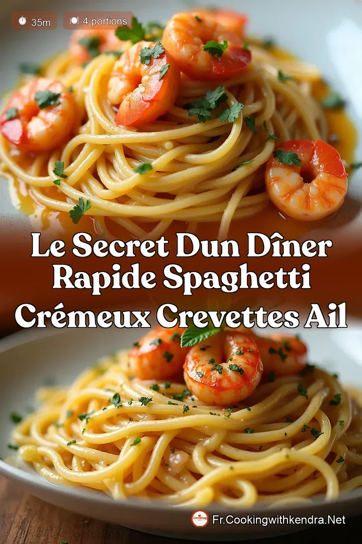 Le Secret dun D&icirc;ner Rapide Spaghetti Cr&eacute;meux Crevettes Ail