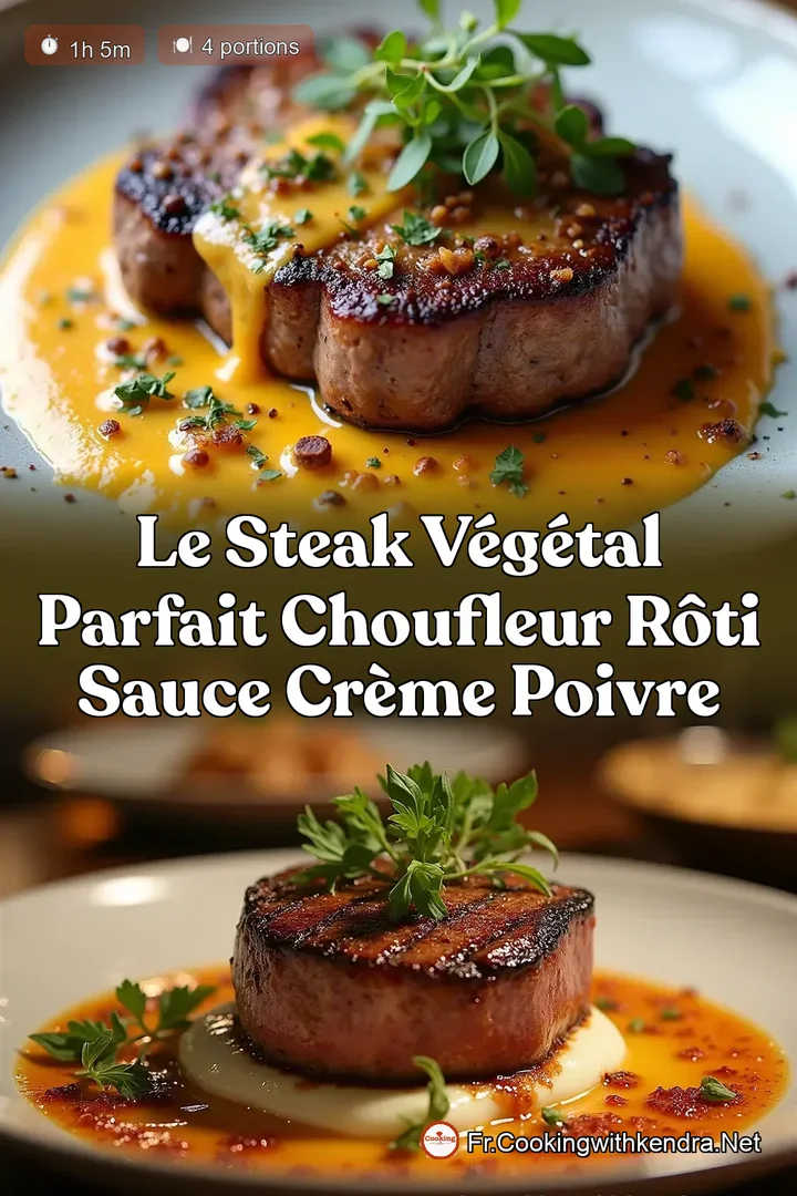 Le Steak V&eacute;g&eacute;tal Parfait ChouFleur R&ocirc;ti Sauce Cr&egrave;me Poivre