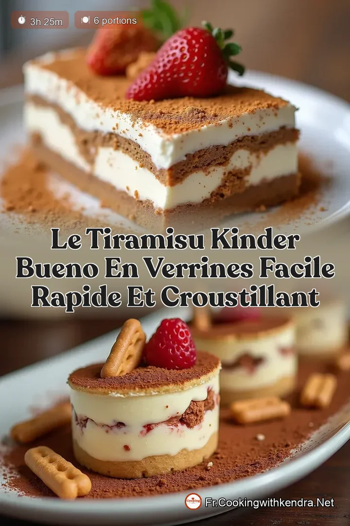 Le Tiramisu Kinder Bueno en Verrines Facile Rapide et Croustillant