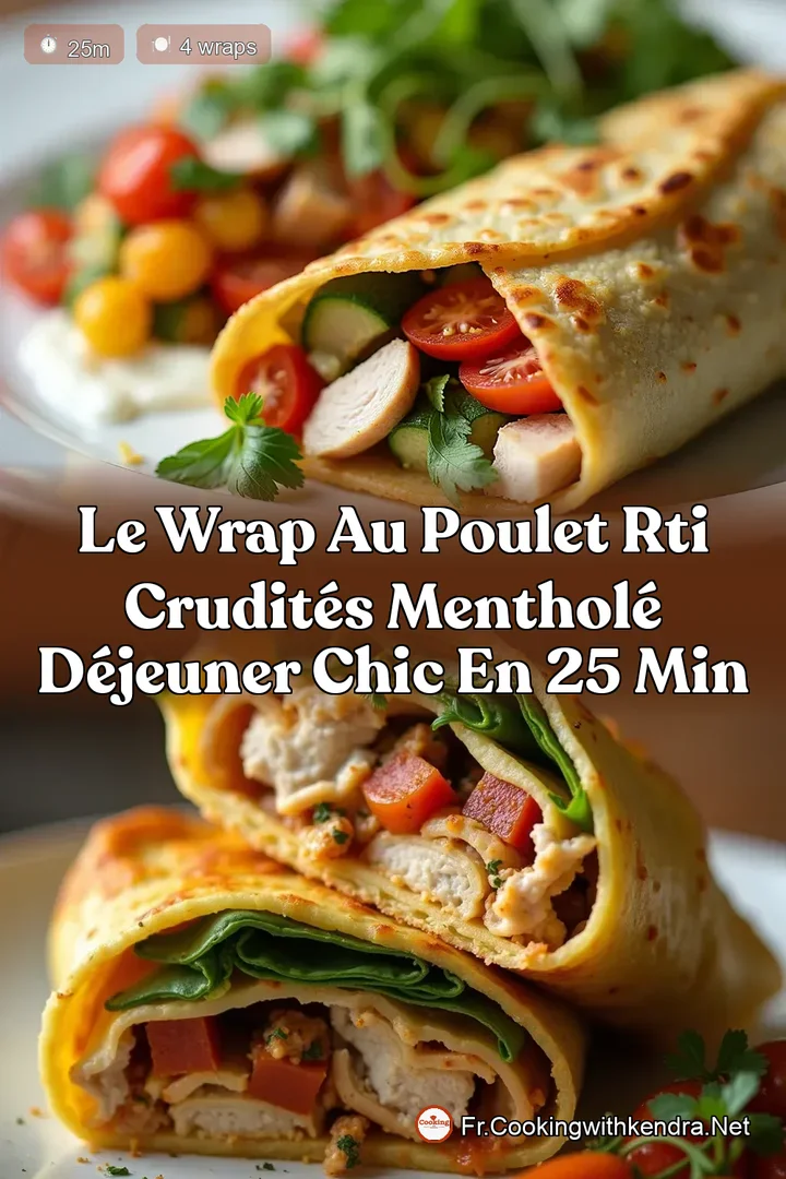 Le Wrap au Poulet Rti Crudit&eacute;s Menthol&eacute; D&eacute;jeuner Chic en 25 Min