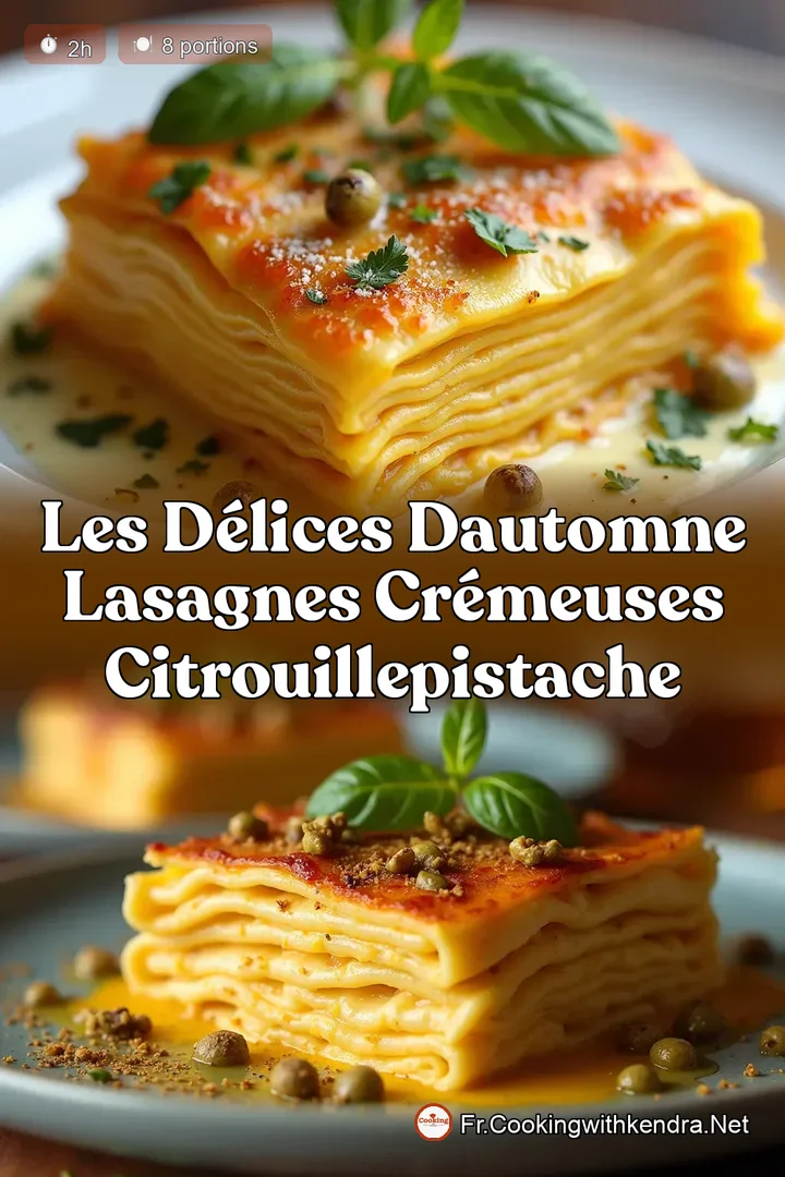Les D&eacute;lices dAutomne Lasagnes Cr&eacute;meuses CitrouillePistache