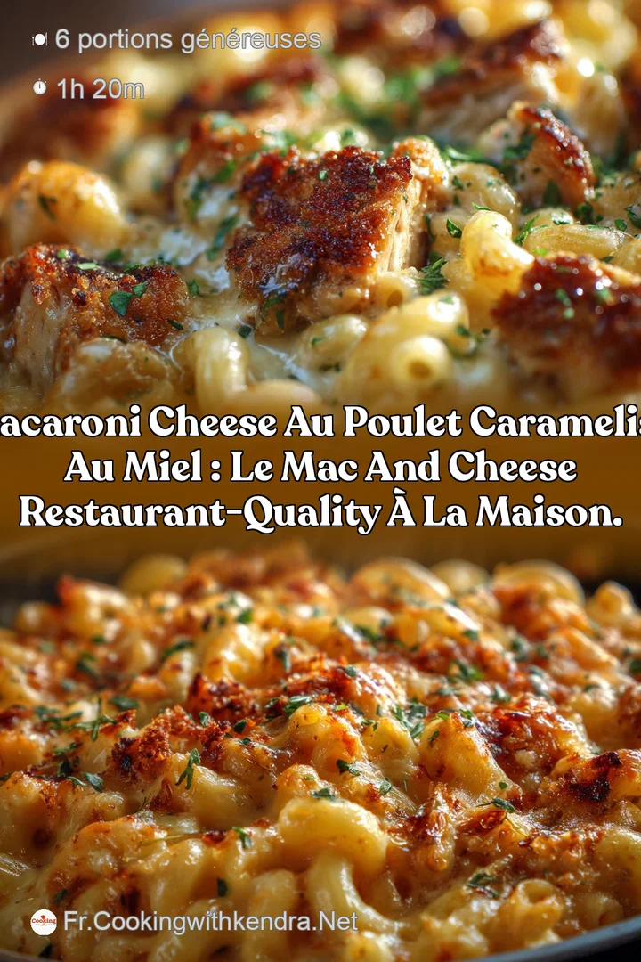 Macaroni Cheese au Poulet Caramelis&eacute; au Miel : Le Mac and Cheese restaurant-quality &agrave; la maison.