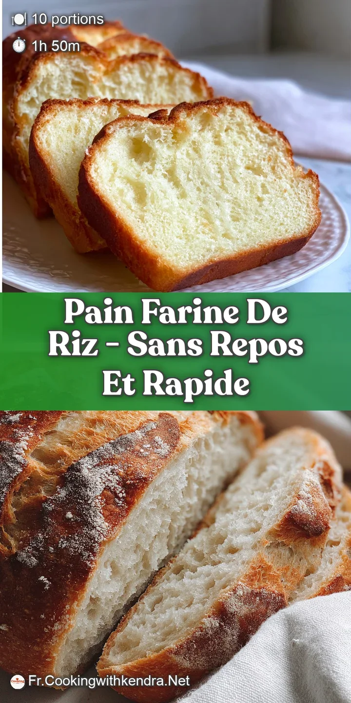 Close-up of a freshly baked rice flour loaf, revealing a network of tiny air pockets within its soft, chewy interior. Stea...