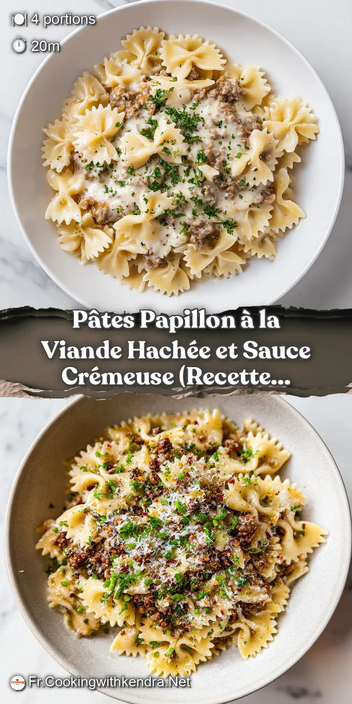 Close-up of tender bow-tie pasta enveloped in a luscious, creamy sauce, hinting at comforting warmth.