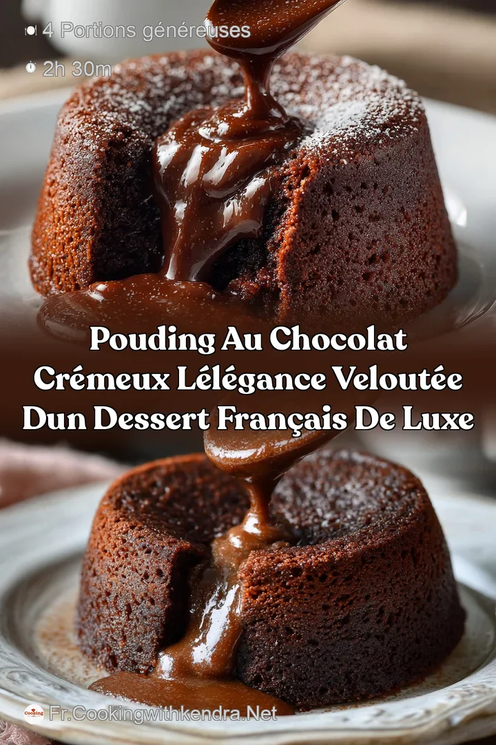 Pouding au chocolat cr&eacute;meux L&eacute;l&eacute;gance velout&eacute;e dun dessert fran&ccedil;ais de luxe