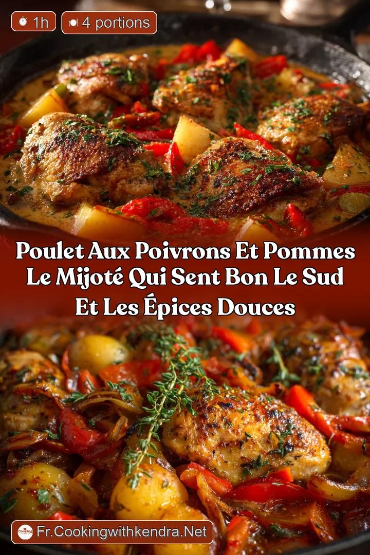 Poulet aux poivrons et pommes Le mijot&eacute; qui sent bon le sud et les &eacute;pices douces
