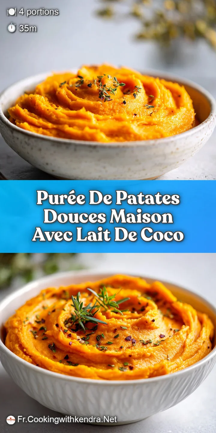 Close-up of creamy, vibrant orange sweet potato pur&eacute;e, capturing its smooth texture and subtle sheen, incredibly inviting.