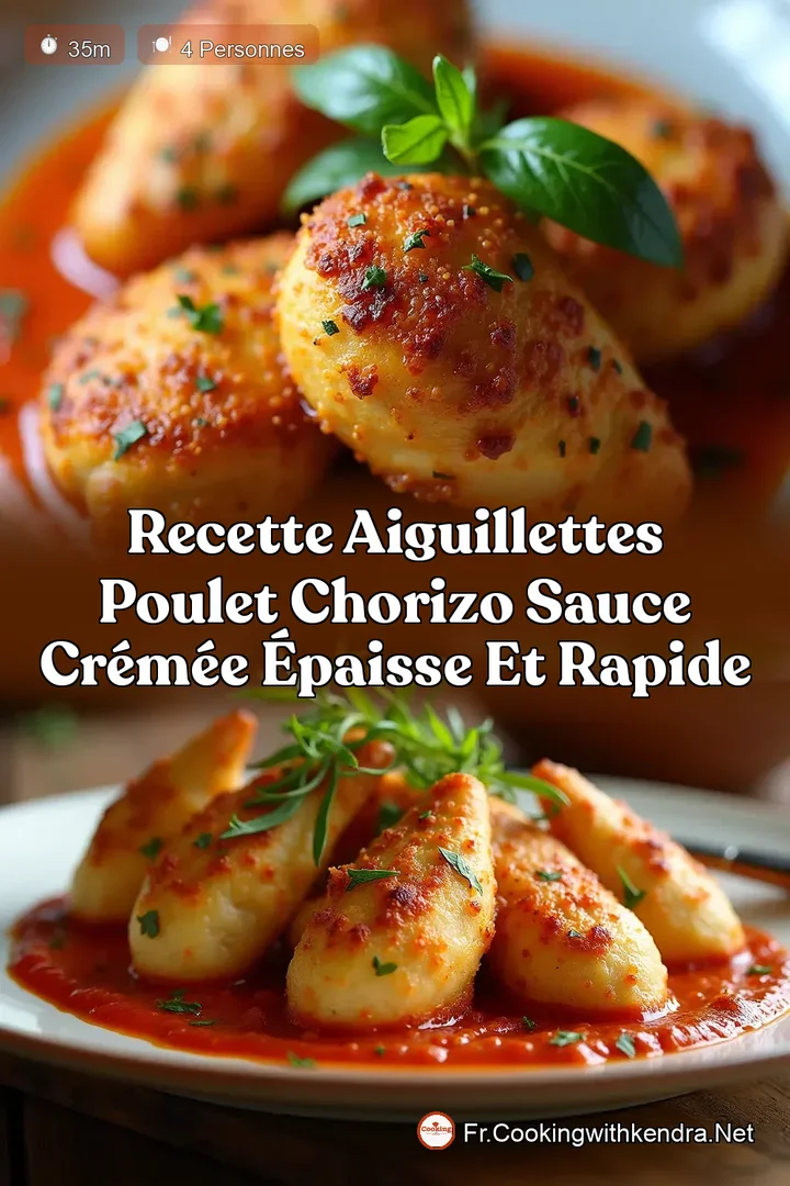 Recette Aiguillettes Poulet Chorizo Sauce Cr&eacute;m&eacute;e &Eacute;paisse et Rapide