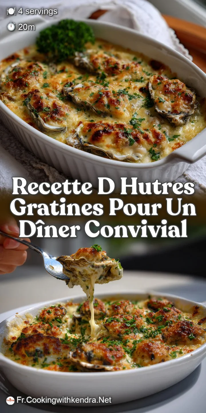 Close-up of a bubbling oyster gratin&eacute;e, showcasing a rich, golden-brown crust with hints of green from fresh herbs, creati...
