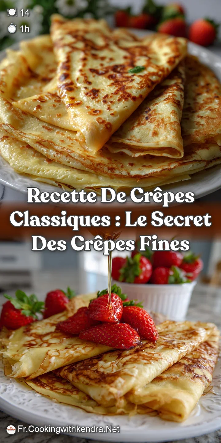 Recette de Cr&ecirc;pes Classiques : Le Secret des Cr&ecirc;pes Fines