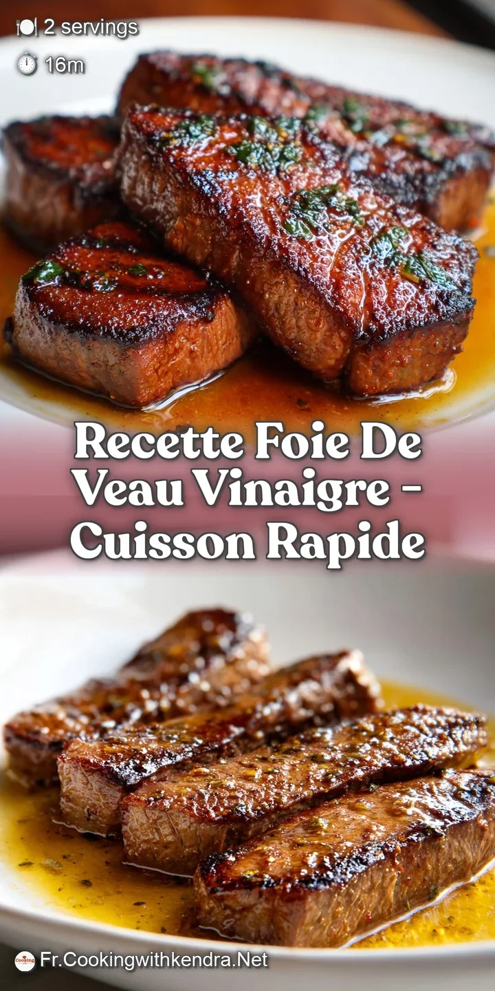 Close-up of perfectly cooked liver with a delicate crust, bathed in a shimmering, tangy sauce. Notice the fresh herb garnish.