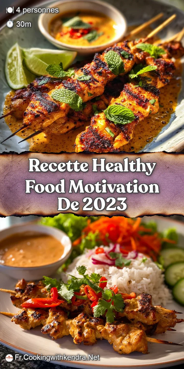 Close-up of juicy chicken satay, rich peanut sauce dripping invitingly; sprinkled with chopped peanuts and fresh coriander.