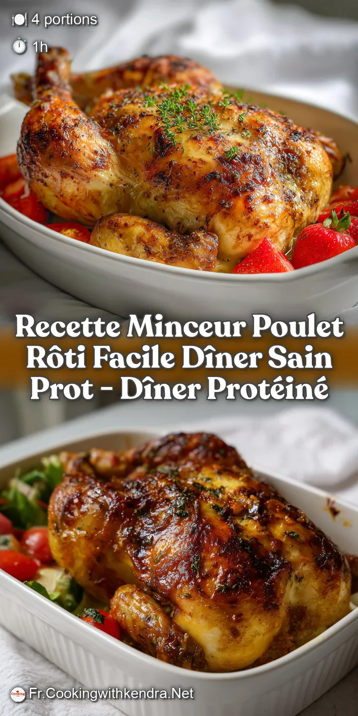 Recette Minceur Poulet R&ocirc;ti Facile D&icirc;ner Sain Prot - D&icirc;ner Prot&eacute;in&eacute;
