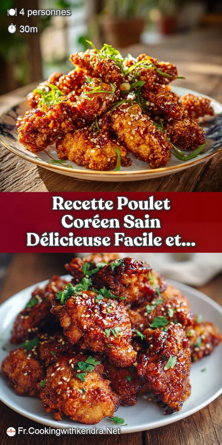 Close-up of Korean chicken showcasing its sticky, flavorful sauce. Glazed, rich texture with a sprinkle of sesame seeds. S...