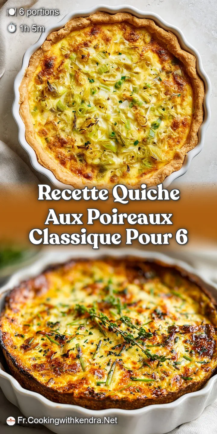 Close-up of a leek quiche showcasing the creamy filling, golden baked top, and buttery crust with slightly browned edges, ...