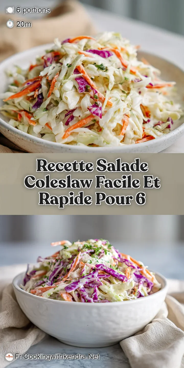 Close-up of cool, crisp coleslaw, highlighting the shredded cabbage and carrot textures. The creamy dressing appears rich ...