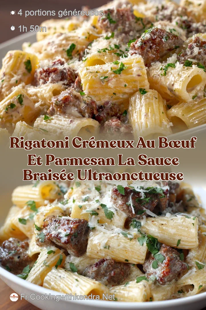 Rigatoni cr&eacute;meux au b&oelig;uf et parmesan La sauce brais&eacute;e ultraonctueuse