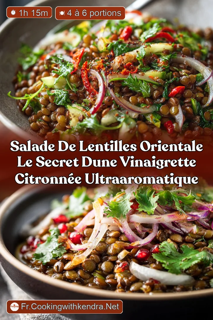 Salade de lentilles orientale le secret dune vinaigrette citronn&eacute;e ultraaromatique