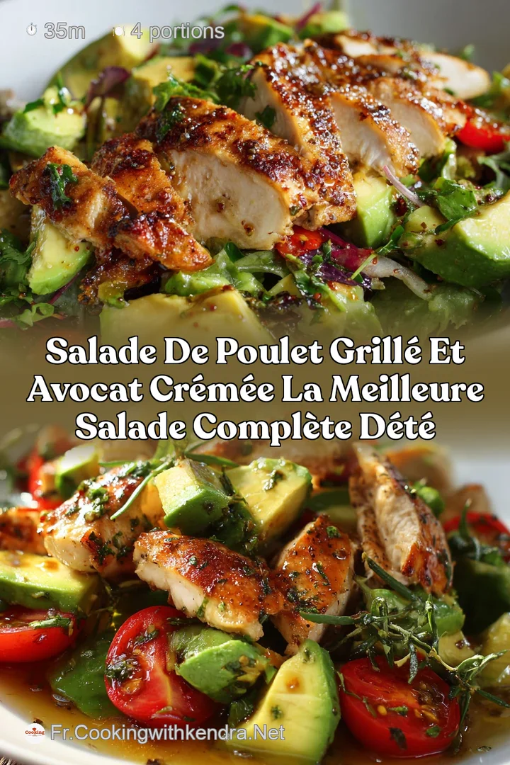 Salade de Poulet Grill&eacute; et Avocat Cr&eacute;m&eacute;e La meilleure Salade Compl&egrave;te d&Eacute;t&eacute;