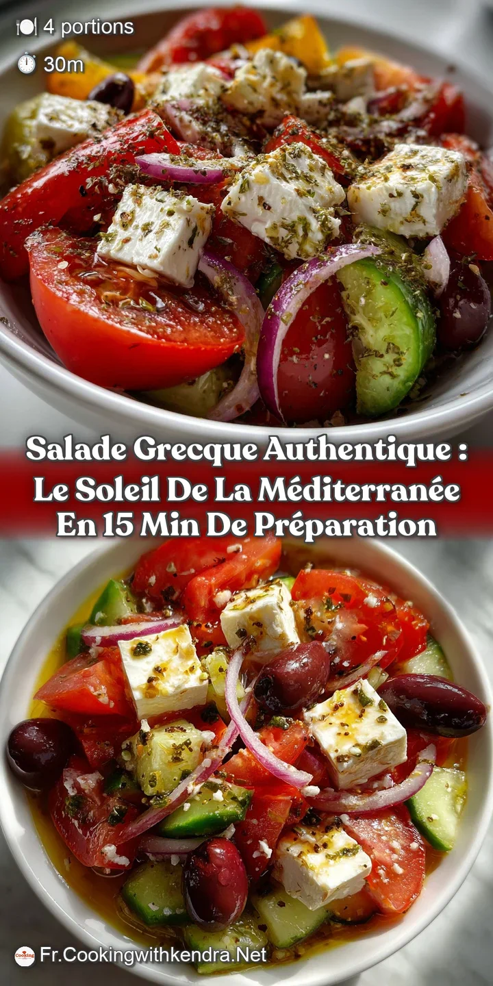 Salade grecque authentique : Le soleil de la M&eacute;diterran&eacute;e en 15 min de pr&eacute;paration