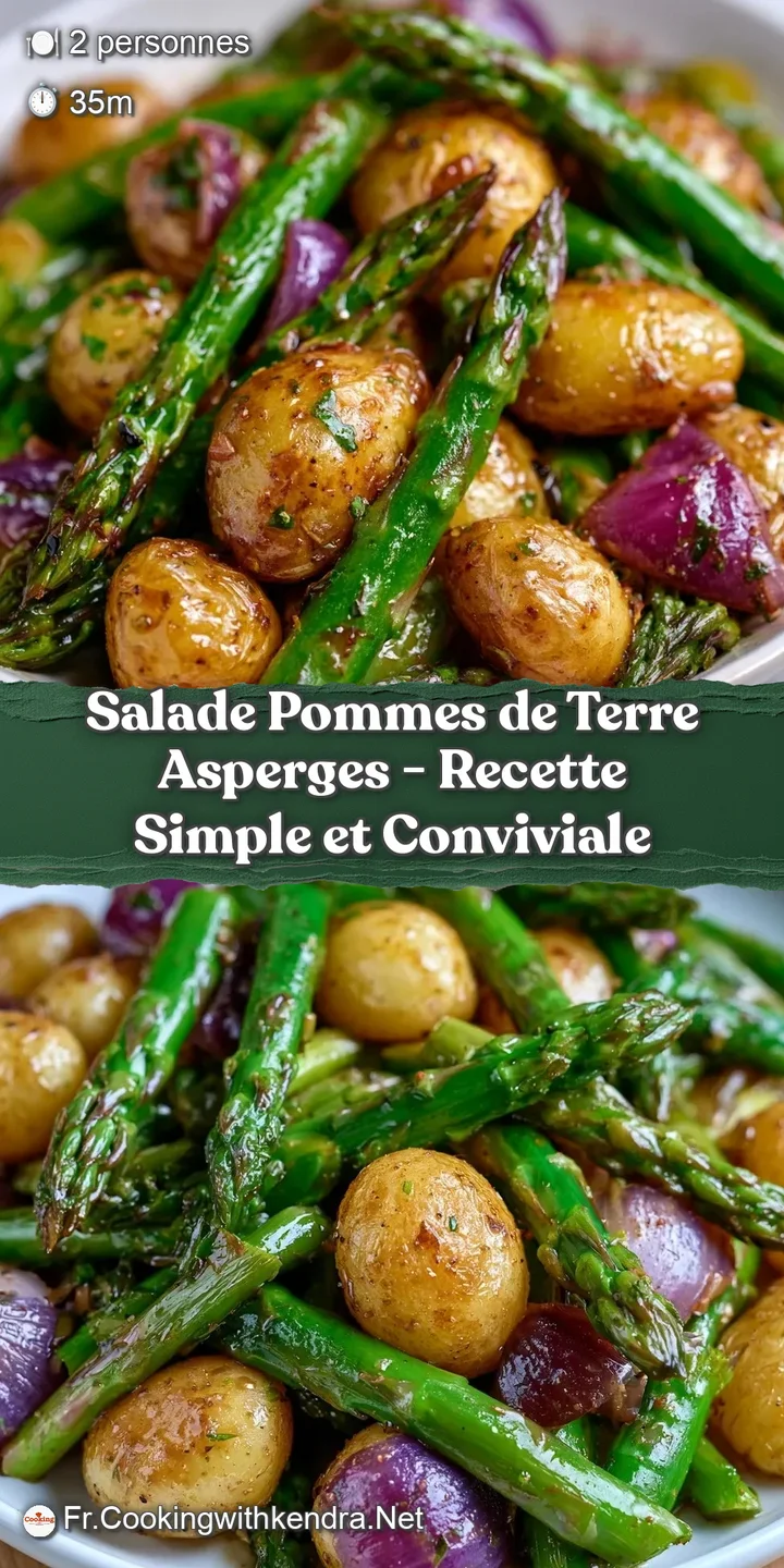 Gros plan sur la texture cr&eacute;meuse des pommes de terre et le vert &eacute;clatant des asperges sous un filet d'huile brillant.