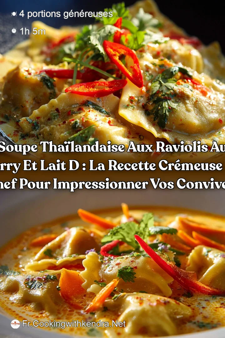Soupe Tha&iuml;landaise aux Raviolis au Curry et Lait d : la recette cr&eacute;meuse de Chef pour impressionner vos convives.