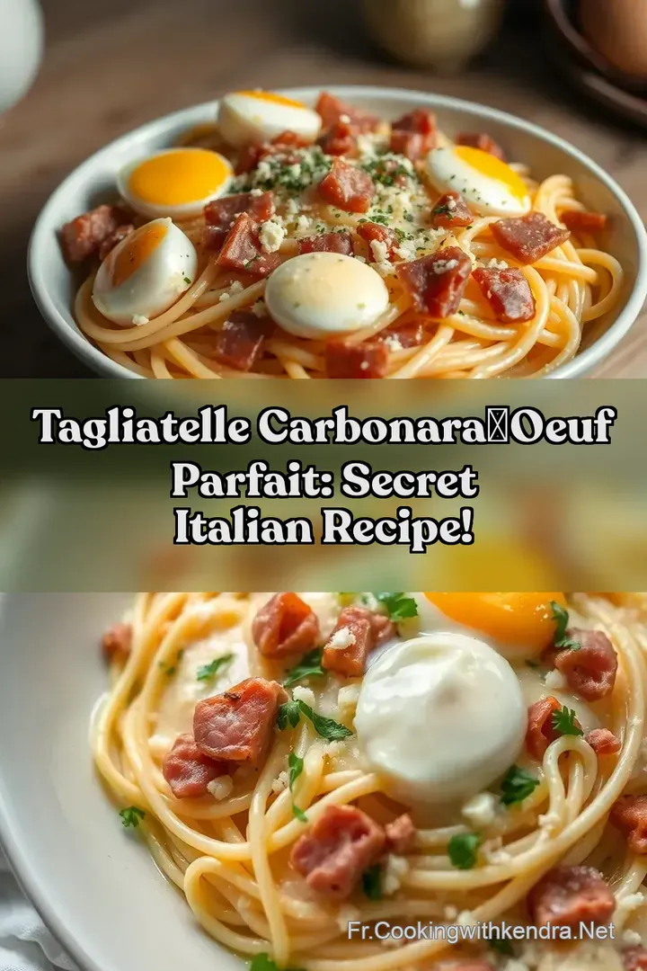 Tagliatelle Carbonara✨Oeuf Parfait: Secret Italian Recipe!