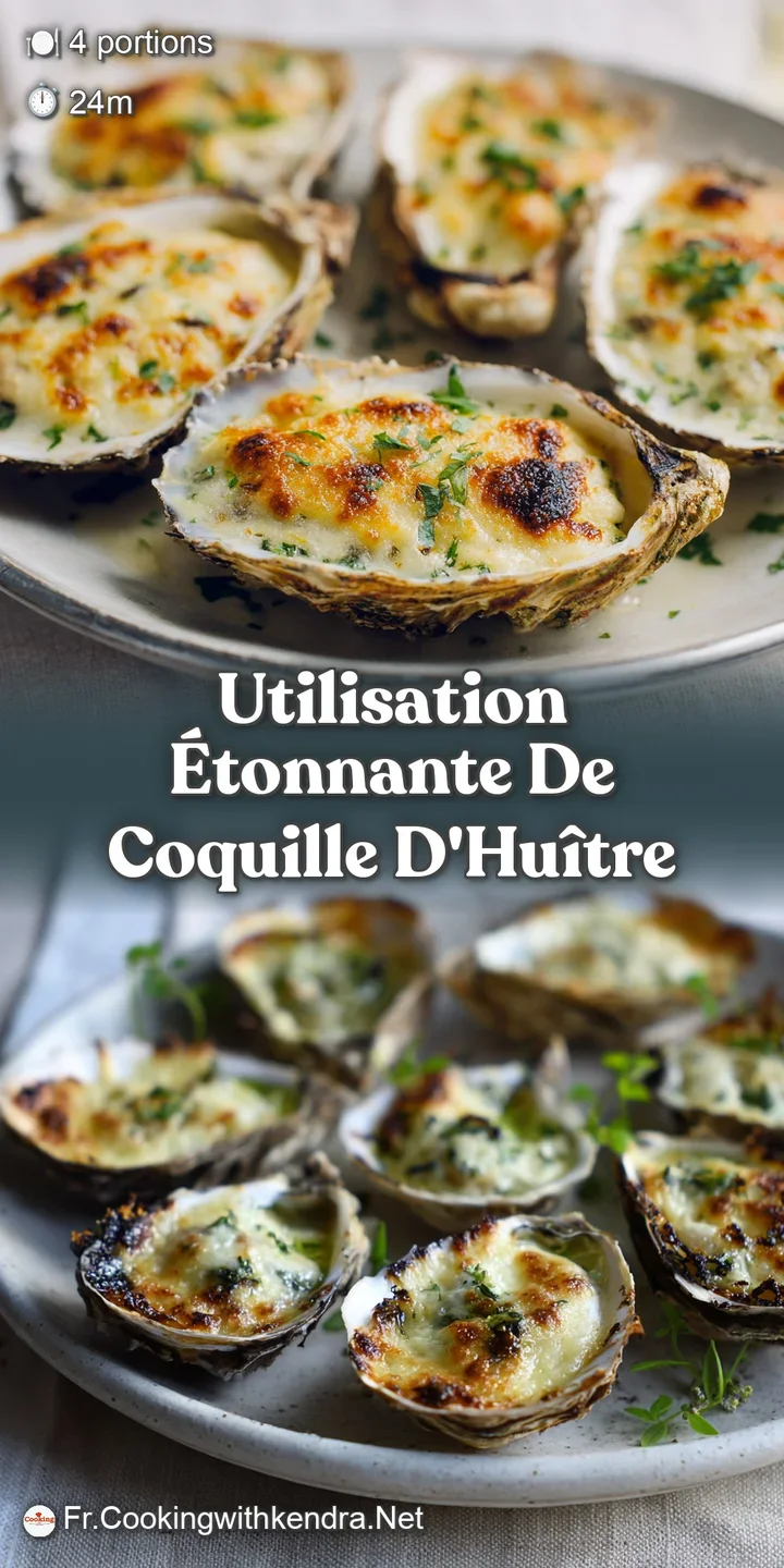 Close-up of a gratin&eacute;ed oyster, the browned topping bubbly and rich, hints of herbs visible, a burst of savory goodness.