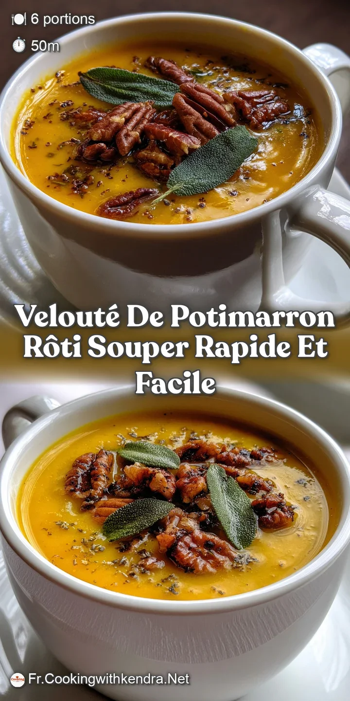 Velout&eacute; de Potimarron R&ocirc;ti Souper Rapide Et Facile