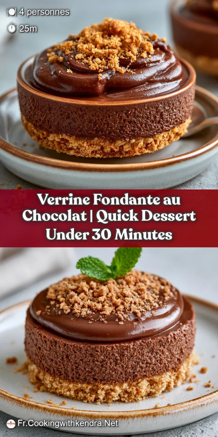 Gros plan sur une texture de chocolat fondant et brillant, avec un c&oelig;ur onctueux et quelques grains de sel marin.