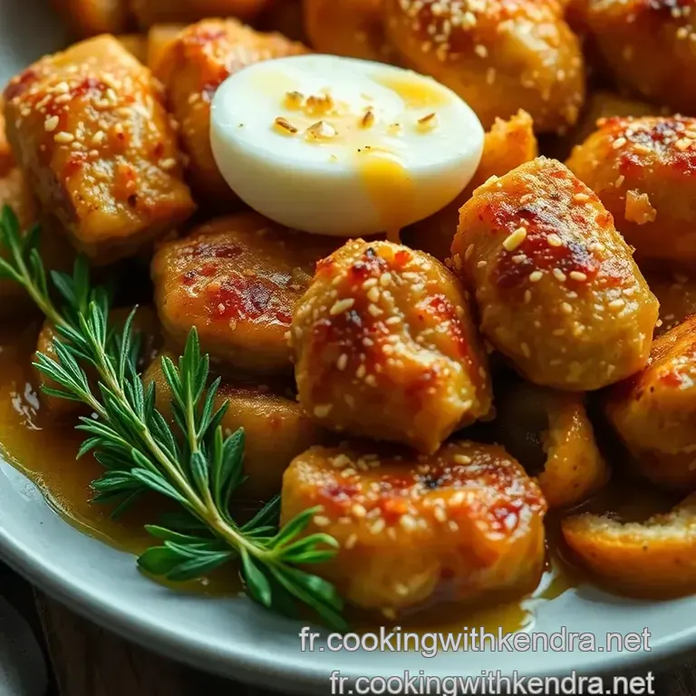 Aiguillettes De Poulet Dor&eacute;es Au Miel Et S&eacute;same presentation