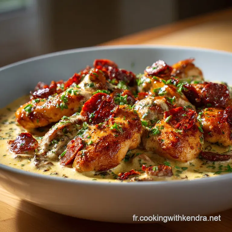 Aiguillettes de Poulet Sauce Cr&eacute;m&eacute;e au Chorizo la meilleure sauce cr&eacute;meuse