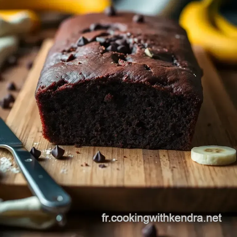 Banana Bread Au Chocolat : Le D&eacute;licieux Moelleux Aux Bananes Et P&eacute;pites Gourmandes presentation